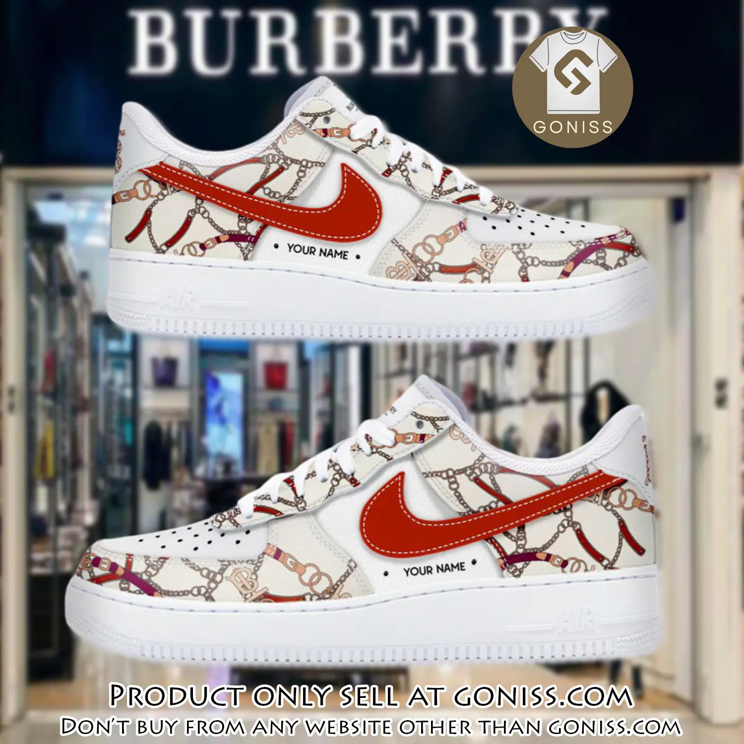 Personalized burberry luxury air force 1 sneakers limited af1 shoes oaf1001 gn5024296